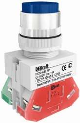 DEKraft ВK-22 Синий Выключатель кнопочный ABLFP D=22мм 220В арт. 25022DEK