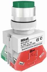 DEKraft ВK-22 Зеленый Выключатель кнопочный ABLFP D=22мм 220В арт. 25019DEK