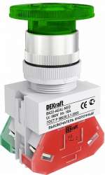 DEKraft ВK-22 Зеленый неон Выключатель кнопочный грибок с фикс. AEAL D=22мм 220В арт. 25033DEK