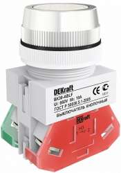 DEKraft ВK-30 Белый Выключатель кнопочный ABLF D=30мм 220В арт. 25041DEK