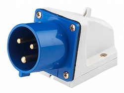 DEKraft ВС-102 Вилка стационарная 513 2Р+РЕ 16А 220В IP44 арт. 26019DEK