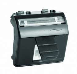 DKC Brava Черная Розетка компьютерная RJ-45 кат.5Е (компл модулем PcNet,код 052-015) RAL7016 2 мод арт. 77655N