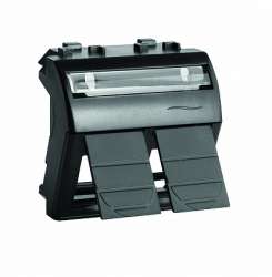 DKC Brava Черный Адаптер для двух информационных разъемов Keystone 2 мод арт. 77614N