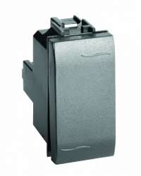 DKC Brava Черный Выключатель кнопочный 1 мод арт. 77021N