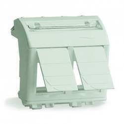 DKC Brava Слоновая кость Адаптер для двух информационных разъемов Keystone 2 мод арт. 75614S