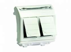 DKC Brava Слоновая кость Розетка компьютерная RJ-45 кат.5Е (2 разъема АМР) 2 мод арт. 75643S