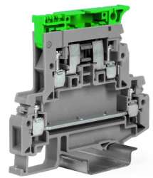 DKC Держатель предохранителя. Двух-уровневый. 4 кв. мм. Серый. С диодным индикатором на 12-48 вольт (AC/DC). арт. ZDA518GR