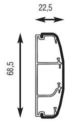 DKC In-Liner Front Канал-плинтус 3 отд 68,5x22,5 TCN W длина 2м. арт. 09651