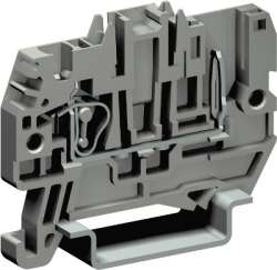 DKC Клемма пружинная проходная со штыревым контактом. Серая. 2,5 кв. мм. арт. ZHVP300GR-RET