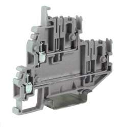 DKC Клеммный зажим. Двухуровневый. Со штекерными контактами. Тип VPD.2/GR. Серый. 2,5 кв.мм. арт. ZVP500GR