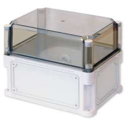 DKC Корпус пластиковый IP67, 400x300x235 (выс.кр. 110), стенки с выбив.фланцами,прозр.крышка арт. 543911