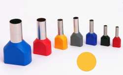 DKC Наконечник двойной с изол. фланцем 2x6 Желтый (упаковка) арт. 2ART5082