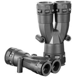 DKC Разветвитель DN 1х23 + 2х17 мм, полиамид, цвет чёрный арт. PAY231717N