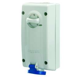 DKC Розетка настенная с механической блокировкой и боковым расположением разъема IP44 32А 3P+E+N 400В арт. DIS5603287