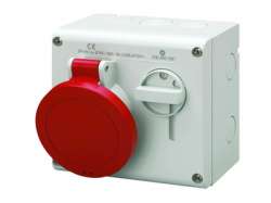 DKC Розетка настенная с механической блокировкой и верхним расположением разъема IP44 32А 3P+E 400В арт. DIS5003286