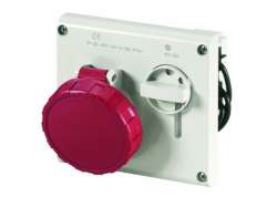 DKC Розетка панельная с механической блокировкой и верхним расположением разъема IP67 16А 3P+E+N 400В арт. DIS4051687