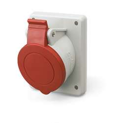 DKC Розетка панельная с наклоном IP44 32А 2P+E 230В. Пружинныйзажим. арт. DIS4133263F