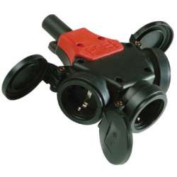 DKC Розетка тройник с откидной крышкой арт. DISS320163