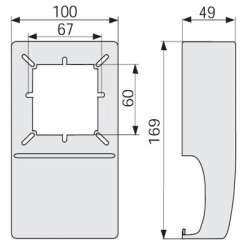 DKC SQCN W Коробка под розетку п/р 60 мм плинтуса TCN арт. 04193
