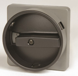 DKC Серая площадка 67х67 - черная ручка с блокировкой на дверь для серии А арт. AZ4901