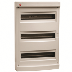 DKC Щиток настен. без дверцы 54(3X18) мод.,IP40, серый арт. 83654