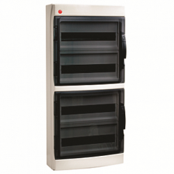 DKC Щиток настен. с дверцей, 72(4х18) мод.,IP65, серый арт. 85672