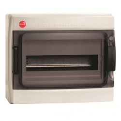 DKC Щиток настен. с дверцей 12мод., IP65, серый, с клеммн.блоком в компл. 1х87512 и замком арт. 85912