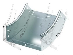 DKC Угол CS 45 вертикальный внутр. 45° 200/80, нержавеющий арт. 36744INOX