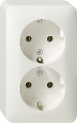 Gira Бел Розетка двойная с/з 16А IP20 арт. 078013