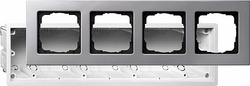 Gira E22 Алюминий Рамка 4-ая в комплекте с монтажной коробкой арт. 2884203