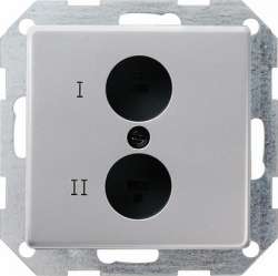 Gira E22 Алюминий Розетка для стереофонического громкоговорителя арт. 0402203