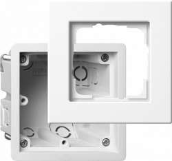 Gira E22 Бел Рамка 1-ая в комплекте с монтажной коробкой арт. 2881201