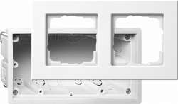 Gira E22 Бел Рамка 2-ая в комплекте с монтажной коробкой арт. 2882201
