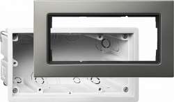 Gira E22 Сталь Монтажный набор 2-местн. без перегородки для установки заподлицо арт. 2886202