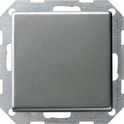 Gira E22 Сталь Выключатель 1-клавишный, с самовозвратом, в сборе с вертикальной клавишей арт. 012120