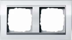 Gira EV CL Бел/Алюминий Рамка 2-ая арт. 0212726