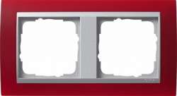 Gira EV Матово-красный/алюминий Рамка 2-ая арт. 021292