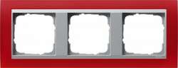 Gira EV Матово-красный/алюминий Рамка 3-ая арт. 021392