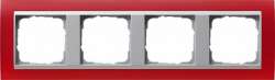 Gira EV Матово-красный/алюминий Рамка 4-ая арт. 021492