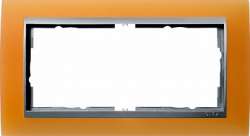 Gira EV Матово-оранжевый/алюминий Рамка 2-ая без перегородки арт. 100253