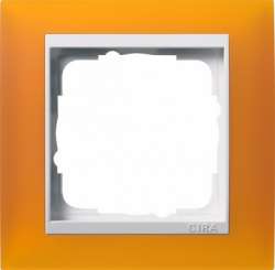 Gira EV Полупрозрачн.янтарная/глянц.бел Рамка 1-ая арт. 0211332
