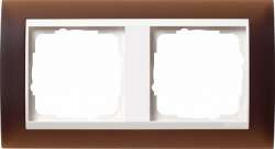 Gira EV Полупрозрачн.коричневая/глянц.бел Рамка 2-ая арт. 0212331