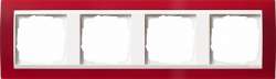 Gira EV Полупрозрачн.красная/глянц.бел Рамка 4-ая арт. 0214398