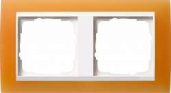 Gira EV Полупрозрачн.оранжевая/глянц.бел Рамка 2-ая арт. 0212397