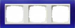 Gira EV Полупрозрачн.синяя/глянц.бел Рамка 3-ая арт. 0213399