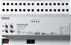 Gira KNX Светорегулятор универсальный 4-канальный 20-250 ВА DIN-рейка арт. 217400
