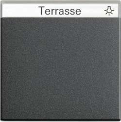 Gira S-55 Антрацит Клавиша 1-ая с полем для надписи арт. 029928