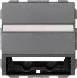 Gira S-55 Антрацит Накладка с опорной пласт для розеток средств связи, с шильдиком арт. 087028