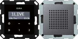 Gira S-55 Антрацит Радиоприемник скрытого монтажа с функцией RDS арт. 228028