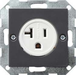 Gira S-55 Антрацит Розетка Американский стандарт, NEMA 5-20R арт. 048728